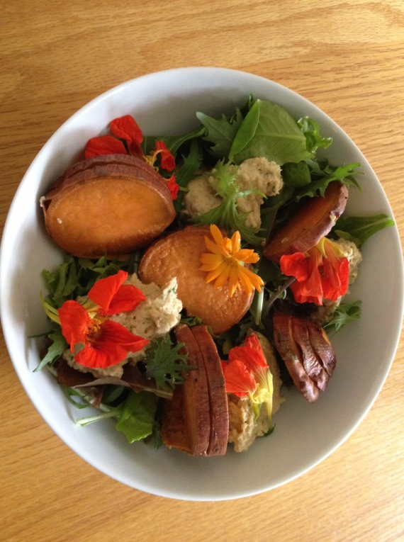 Sweet Potato and Flower Salad